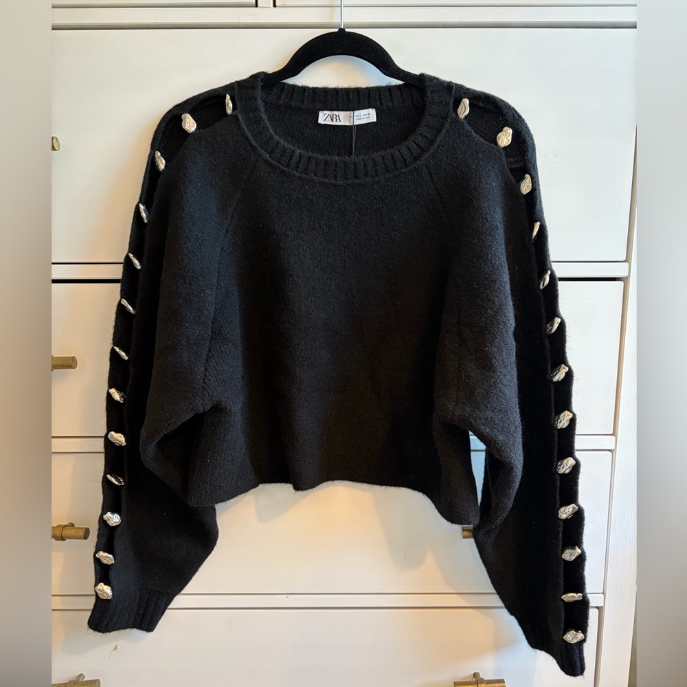 Zara Bobble Sleeve Knit Sweater